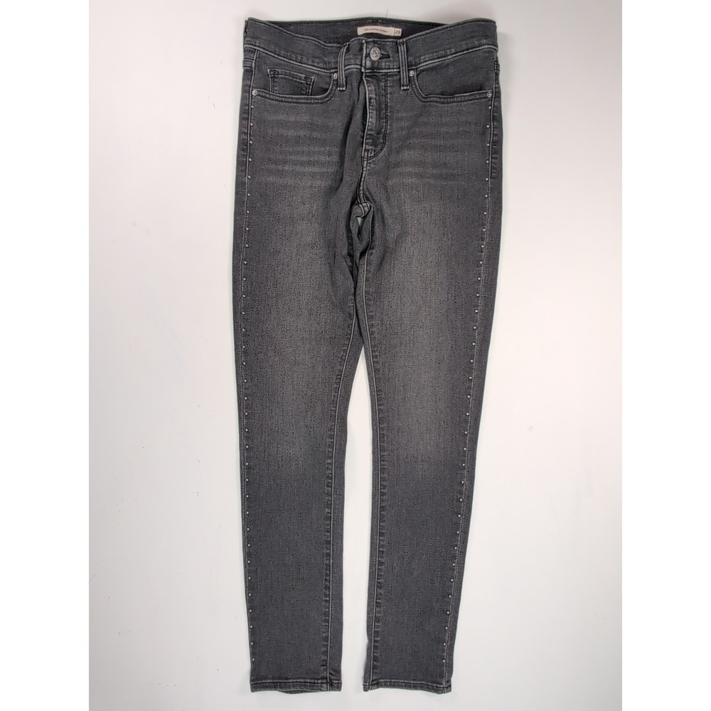 Levis 311 Shaping Skinny Jeans Womens 29 Gray Studded Outseam Mid Rise Stretch